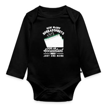 Drôle de cadeau comptable de conseiller fiscal - Body Bébé bio manches longues - noir - Devant