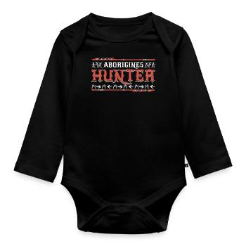 Aborigines Hunter - Baby Bio-Langarm-Body - Schwarz - Vorne