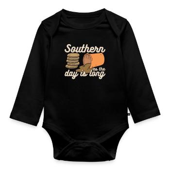 Biscuits And Gravy Southern As The Biscuits Lover - Organic Longsleeve Baby Bodysuit - black - Front
