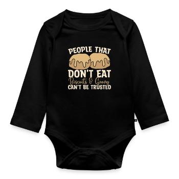 Biscuits And Gravy People That Don't Southern Food - Baby Bio-Langarm-Body - Schwarz - Vorne