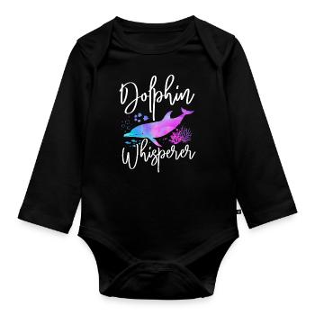 Dauphin Dauphin Chuchoteur - Body Bébé bio manches longues - noir - Devant