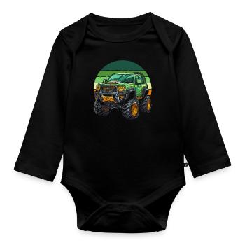 Monster Truck - Body Bébé bio manches longues - noir - Devant