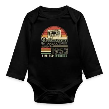 1953 : L’élégance vintage intemporelle - Body Bébé bio manches longues - noir - Devant