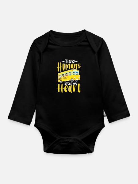 Busfahrer Busfahrerin Bus Schuhlbus Geschenk - Baby Bio-Langarm-Body - Schwarz