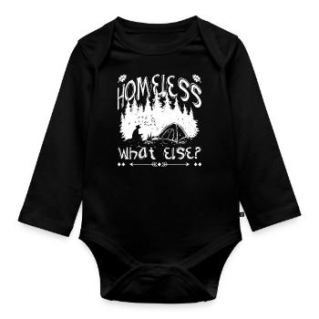 homeless What else? - Baby Bio-Langarm-Body - Schwarz - Vorne