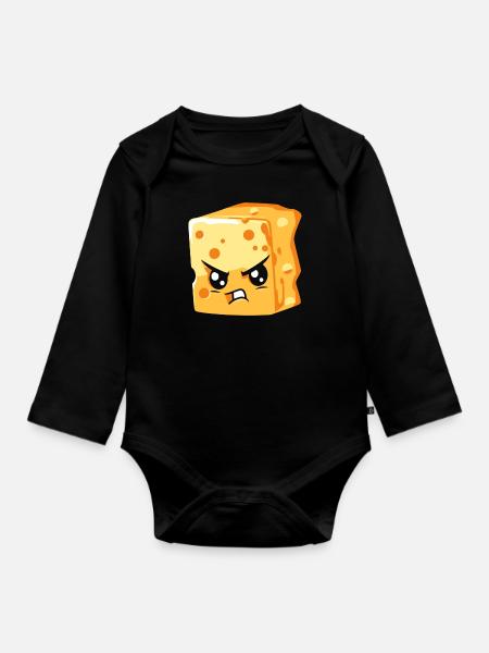 Käse Käser Kawaii - Baby Bio-Langarm-Body - Schwarz