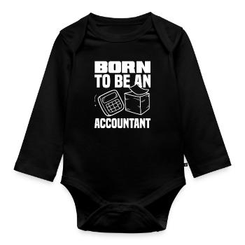 Drôle de cadeau comptable de conseiller fiscal - Body Bébé bio manches longues - noir - Devant