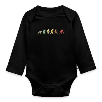 Wrestling Retro Martial Arts Evolution wrestler - Body Bébé bio manches longues - noir - Devant