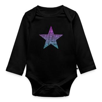 stern, star - Baby Bio-Langarm-Body - Schwarz - Vorne