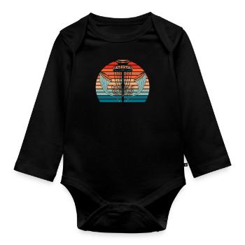 Frisbee Golf Disc Golf - Organic Longsleeve Baby Bodysuit - black - Front