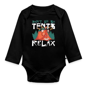 Don't be so tents Relax! - Baby Bio-Langarm-Body - Schwarz - Vorne