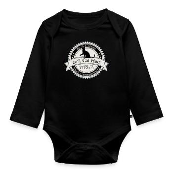 80% Coton 20% Chat Chemise - Body Bébé bio manches longues - noir - Devant