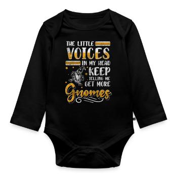 Dwarf Garden - Organic Longsleeve Baby Bodysuit - black - Front