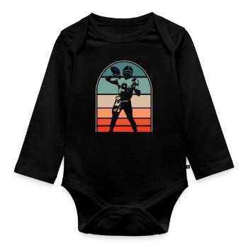 American Football - Baby Bio-Langarm-Body - Schwarz - Vorne
