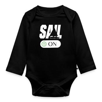 sailing segeln segelboot - Baby Bio-Langarm-Body - Schwarz - Vorne
