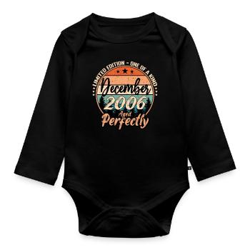 December 2006 Anniversary 2006 Legends December - Organic Longsleeve Baby Bodysuit - black - Front