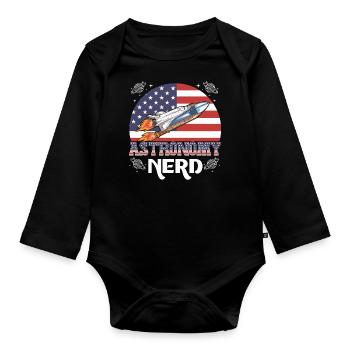 Astronomie-Nerd - Baby Bio-Langarm-Body - Schwarz - Vorne