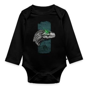 Glühender Raptor: Der glühende Blick - Baby Bio-Langarm-Body - Schwarz - Vorne