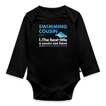 Sport Cousin Swimming - Baby Bio-Langarm-Body - Schwarz - Vorne