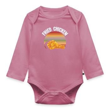 Fried Chicken Retro - Baby Bio-Langarm-Body - Mauve - Vorne