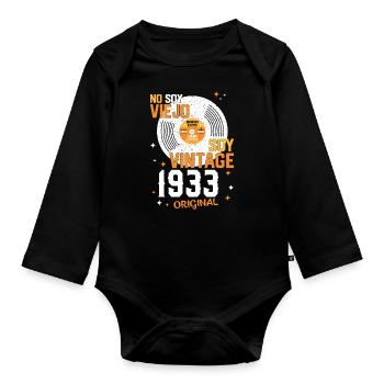 Millésime 90e anniversaire 1933 - Body Bébé bio manches longues - noir - Devant