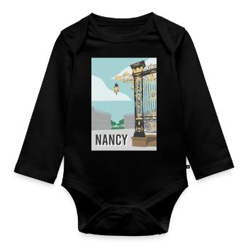 Nancy Stadt - Baby Bio-Langarm-Body - Schwarz - Vorne