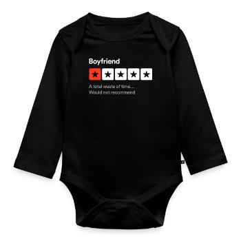 Freund, eine totale Zeitverschwendung... Sarkastisch ein - Baby Bio-Langarm-Body - Schwarz - Vorne
