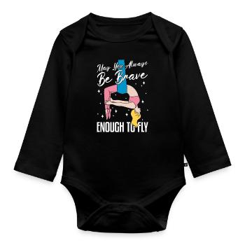 Aerialist May You Always Be Brave Loves Acrobatic - Baby Bio-Langarm-Body - Schwarz - Vorne