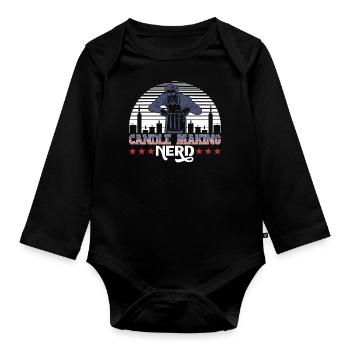 Kerzen machen Nerd - Baby Bio-Langarm-Body - Schwarz - Vorne