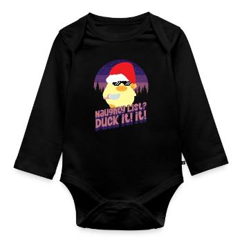 Duck Naughty List Ente mit Messer Duck avec couteau - Body Bébé bio manches longues - noir - Devant
