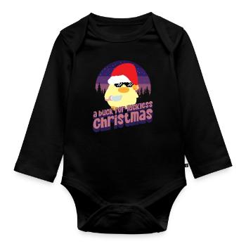 Buck pour Noël Ente mit Messer Duck avec couteau - Body Bébé bio manches longues - noir - Devant