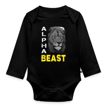 Alpha Animal Majestic Lion - Chemise Anime - Body Bébé bio manches longues - noir - Devant