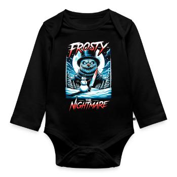 Frosty The Nightmare Festive Slasher Candy Cane - Baby Bio-Langarm-Body - Schwarz - Vorne