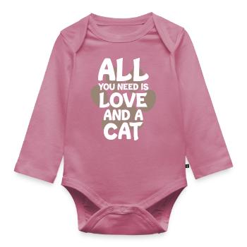 All You Need Is Love and a Cat - Baby Bio-Langarm-Body - Mauve - Vorne