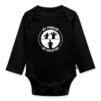 Pharmacy Technician My Problem Pictogram Dad - Organic Longsleeve Baby Bodysuit - black - Front