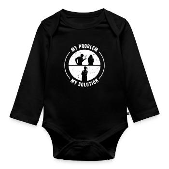 Pharmacy Technician My Problem Pictogram Mom - Organic Longsleeve Baby Bodysuit - black - Front
