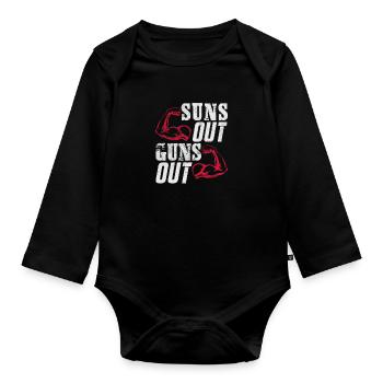 Bodybuilder - Baby Bio-Langarm-Body - Schwarz - Vorne