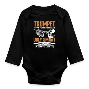 Trumpet Trumpeter Trumpet Player - Organic Longsleeve Baby Bodysuit - black - Front