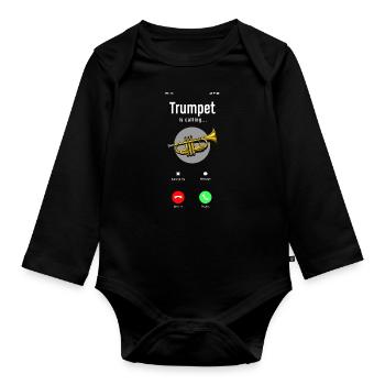 Trumpet Trumpeter Trumpet Player - Organic Longsleeve Baby Bodysuit - black - Front