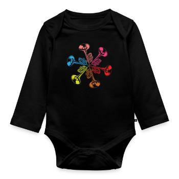 Trumpet Trumpeter Trumpet Player - Organic Longsleeve Baby Bodysuit - black - Front