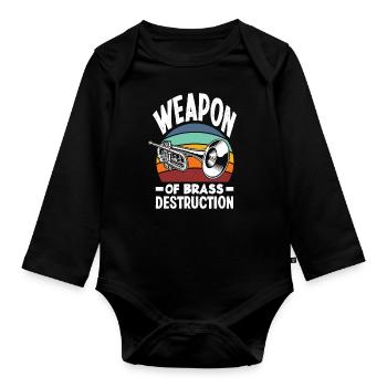 Trumpet Trumpeter Trumpet Player - Organic Longsleeve Baby Bodysuit - black - Front