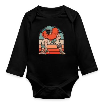 American football - Baby bio-rompertje met lange mouwen - zwart - Voor