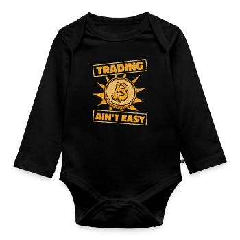 Trading Ain't Easy Blockchain Crypto - Baby Bio-Langarm-Body - Schwarz - Vorne