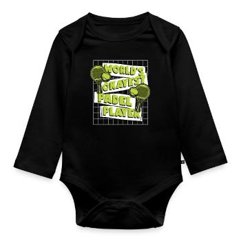World's Okayest Padel Player Paddle Tennis - Organic Longsleeve Baby Bodysuit - black - Front