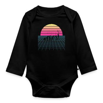 Paddle Court Men's Paddle Racket Paddle - Organic Longsleeve Baby Bodysuit - black - Front