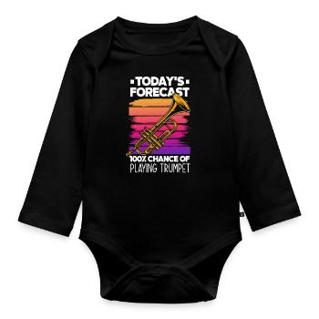 Trumpet Trumpeter Trumpet Player - Organic Longsleeve Baby Bodysuit - black - Front