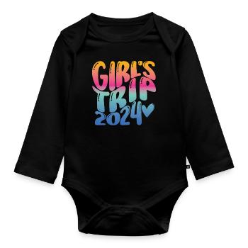 Week-end Filles Femmes Voyage Filles 2024 - Body Bébé bio manches longues - noir - Devant