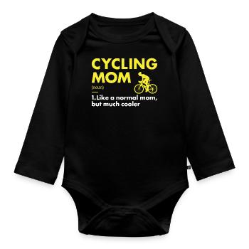 Sport Maman Cyclisme - Body Bébé bio manches longues - noir - Devant