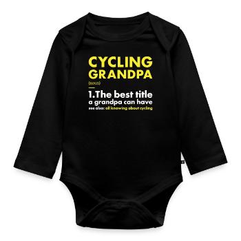 Sport Grandpa Cycling - Baby Bio-Langarm-Body - Schwarz - Vorne