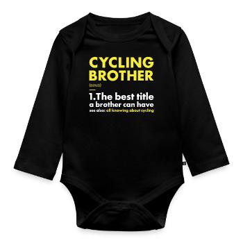 Sport Frère Cyclisme - Body Bébé bio manches longues - noir - Devant